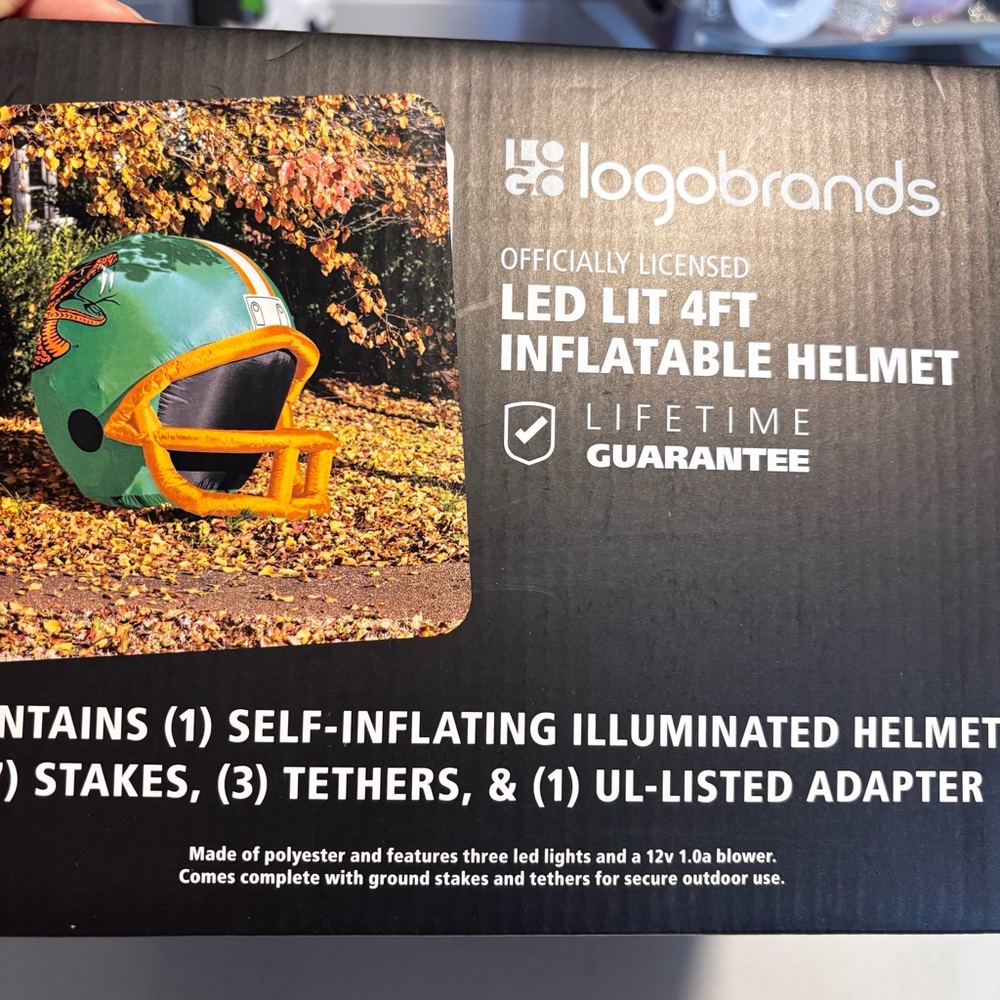 NEW Logobrands LED Lit 4 Foot Inflatable Helmet  Florida A&M New In Box
